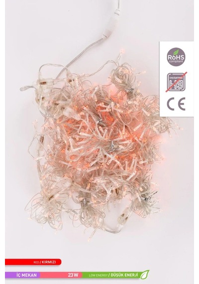ACK LED Süsleme Işıklı Perde Kırmızı Işık 220V 23W 2m