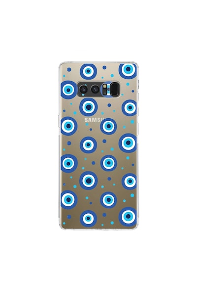 Samsung Galaxy Note 8 İle Uyumlu Nazar Boncuğu 1 Kamera Korumalı Şeffaf Silikon Kılıf Şeffaf
