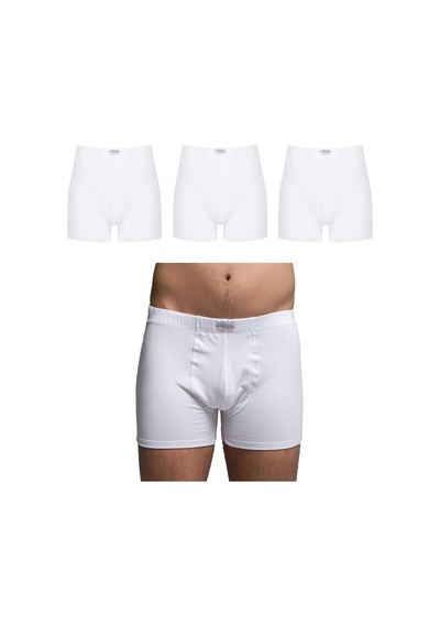 Thermoform Bambu Erkek Şort Beyaz 3'Lü Paket