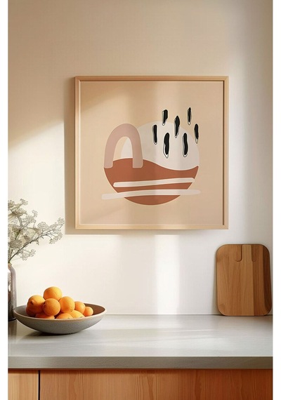 Ahşap Çerçeveli Mdf Kare Tablo Seti Mutfak Için 23 X 23 Çerçeveli Kr4047