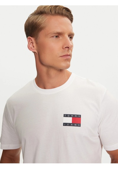 Tommy Hilfiger Tommy Hılfıger Erkek T-shırt Dm0dm20740-ybr Beyaz