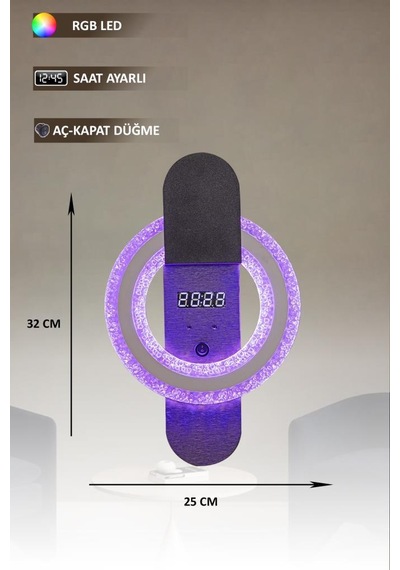 Eray Aydınlatma T8239 Siyah Rgb Led Avize Siyah