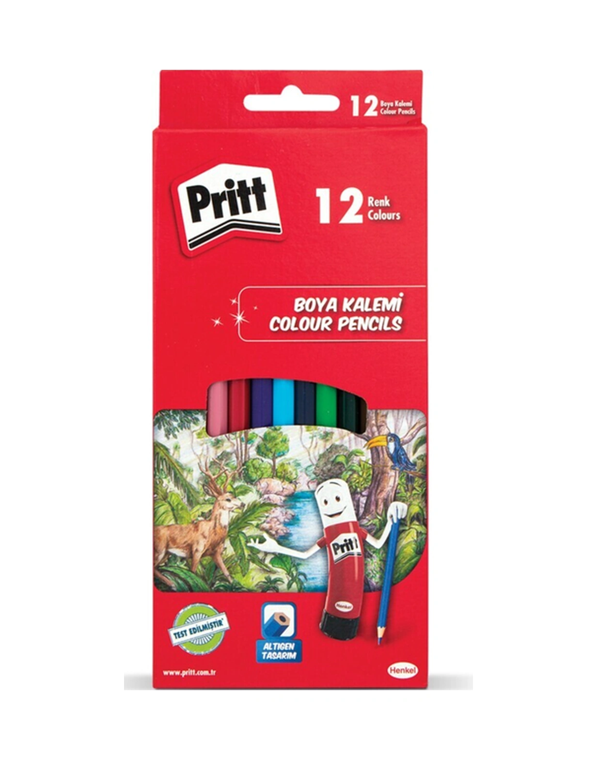 Boyama Seti 12 Li Sulu Boya+ 12 Li Kuru Boya+ 12 Li Keçeli Kalem Boya + Pritt Yapıştırıcı
