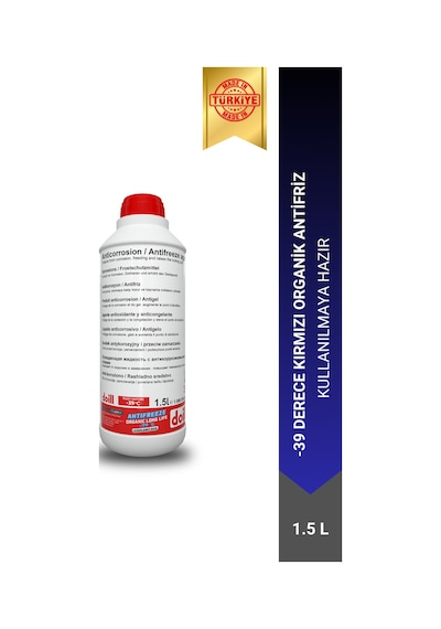Doill -39 / -40 Derece Hazır Karışım 1.5 Litre Kırmızı Organik Antifriz - G12