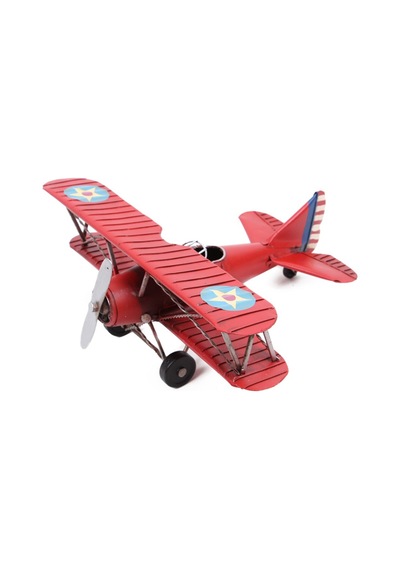 Dekoratif Metal Uçak Çift Kanatlı 0710e-666r Model