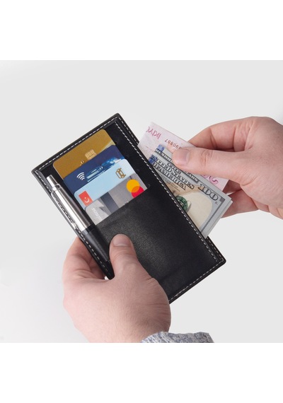 2K S.deri Kartlık Cüzdan Siyah Wallet And Card Holder Vegan 9x15,5 Cm. Black Siyah