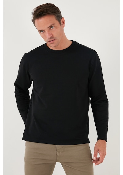 Buratti Streç Pamuklu Regular Fit Bisiklet Yaka Erkek Sweat 5905725 Siyah