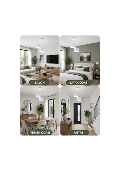 Lüx Form Avize Dekoratif Sarkıt Avize 25 Cm Salon, Mutfak, Balkon, Yatak Odası İçin Modern Aydınlatma - Beyaz