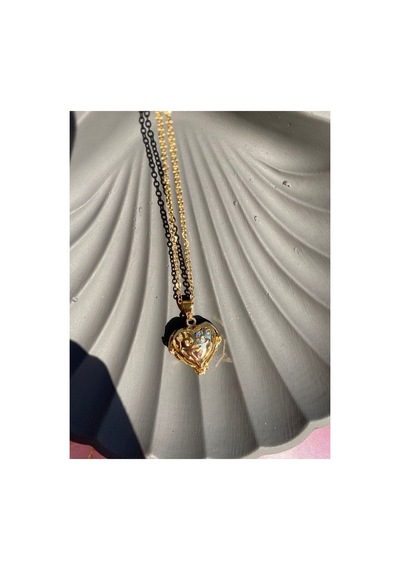Okyanusun Kalbi Çelik Kolye Gold