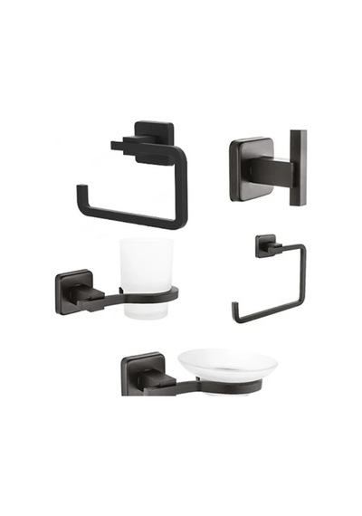 Mk Yale Banyo Aksesuar 5 Li Set Siyah Siyah