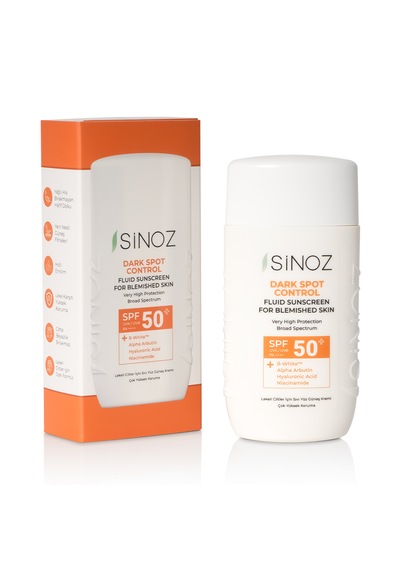 Sinoz Koyu Cilt Lekelerine Etkili Sıvı Yüz Güneş Kremi HibritPA++++ SPF50+ 50 ML
