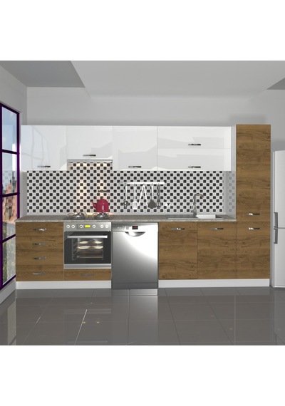 Decoraktiv Elite 325yq Ankastre Fırın Modüllü Mdf Hazır Mutfak Dolabı - Tezgah Dahil - Pera - Beyaz Beyaz - Meşe Decoraktiv Elite 325yq Ankastre Fırın Modüllü Mdf Hazır Mutfak Dolabı - Tezgah Dahil - Pera - Beyaz Beyaz - Meşe