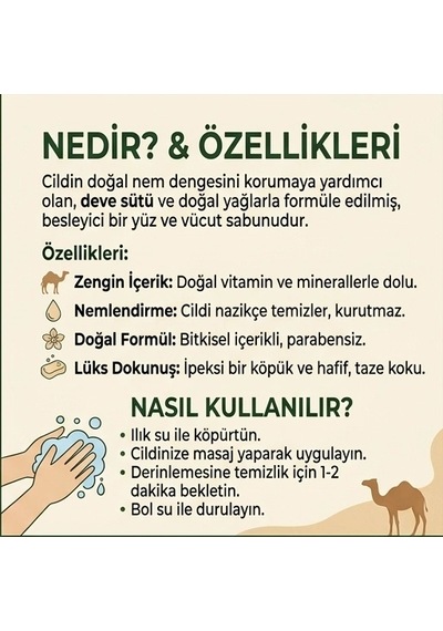 Deve Sütü Sabunu Doğal El Yapımı 100g-3 Adet Karışık