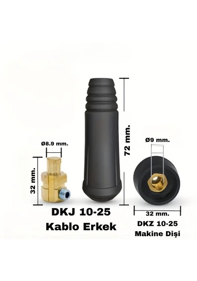 10-25 Kaynak Makina Jack Kablo Bağlantı Elemanı - 2 Takım