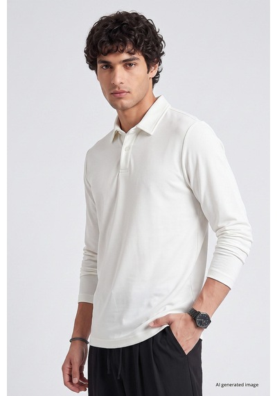 Tommy Life Ekru Rahat Form Basic Erkek Polo Yaka T-shirt - 88512