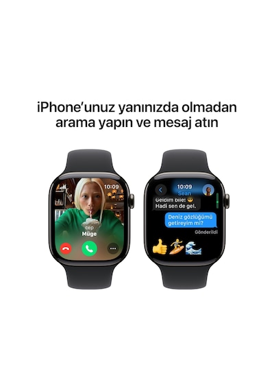 Apple Watch Series 10 GPS + Cellular 46 MM Titanyum Kasa Spor Kordon S/M Akıllı Saat (Apple Türkiye Garantili)