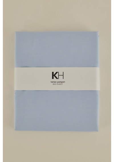 Karaca Home Basic %100 Pamuk Çift Kişilik Düz Çarşaf Mavi