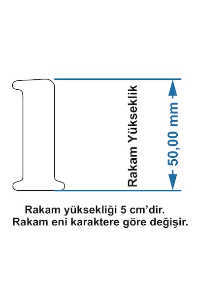 Stencil Rakam Boyama Şablonu X006-sayı Rakam Yüksekliği 5 Cm