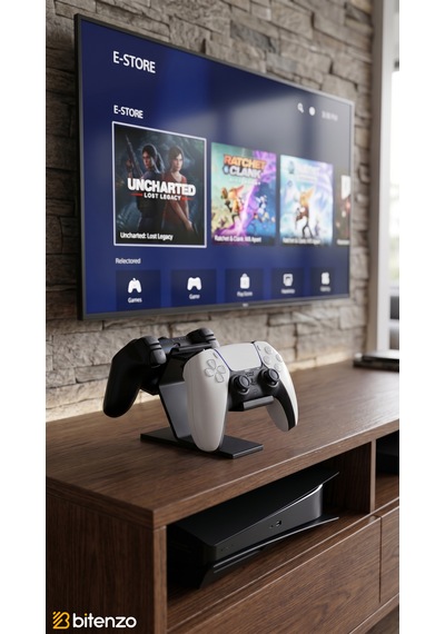 Premium 2 Li Gamepad Standı - Çiftli Oyun Konsolu Kol Tutucu Masaüstü Organizer