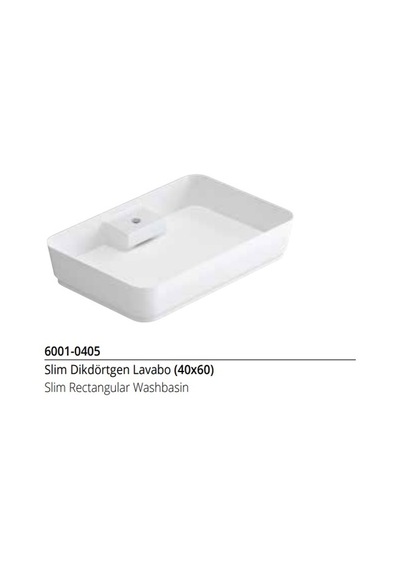 İdevit Slim Dikdörtgen Lavabo 40X60