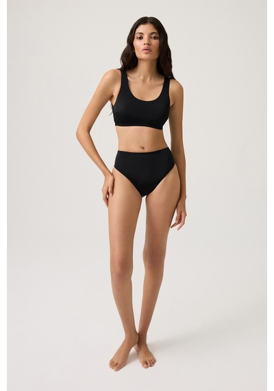 Los Ojos Siyah Yüksek Bel Bikini Altı Sporty Bottom Siyah