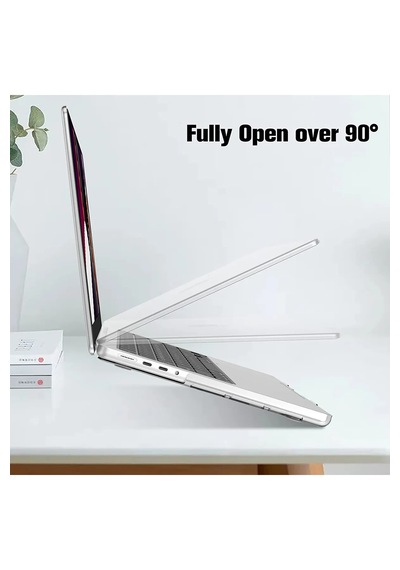 Apple Uyumlu MacBook Pro 16" M1 - M2 Hard Shell Sert Kapak Kılıf - Şeffaf