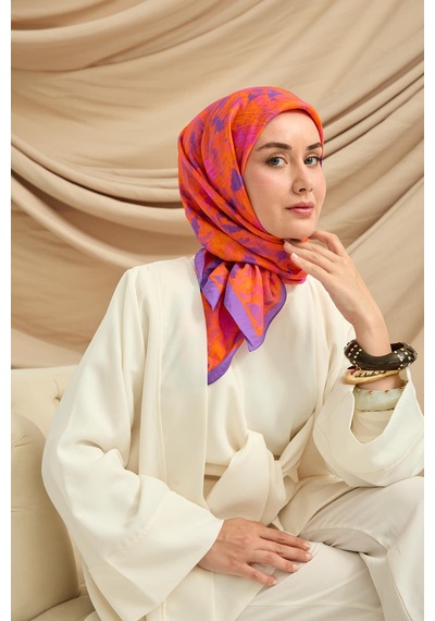 Silk Home Velora Eşarp 161001-34 Mor, Turuncu, Fuşya