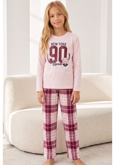 Siyah İnci Pamuklu Likralı Örme Pijama Takım 26241184 Somon