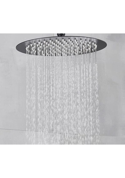 Tepe Duş Başlığı Oval Slim 304 Metal Ø25 Cm Ktd106 Mat Siyah