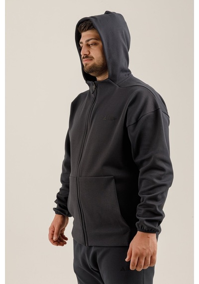 Airlife Clubby Ir Zone Tam Boy Fermuarlı Erkek Büyük Beden Kapüşonlu Sweatshirt Lacivert
