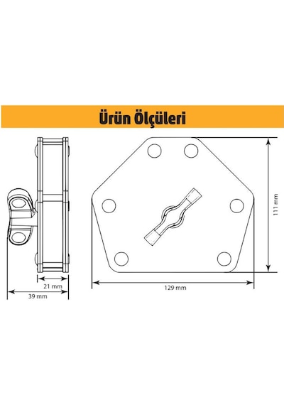 Magnethink Aç Kapa Çok Açılı Manyetik Kaynak Gönyesi - Turuncu
