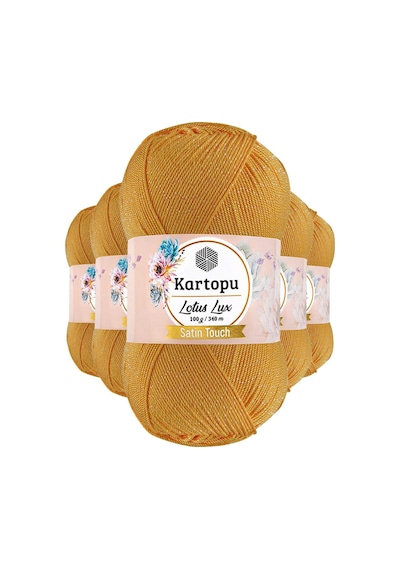 5 Adet Lotus Lux Bikini Büstiyer Bluz Simli Örgü İpi K318 Koyu Sarı
