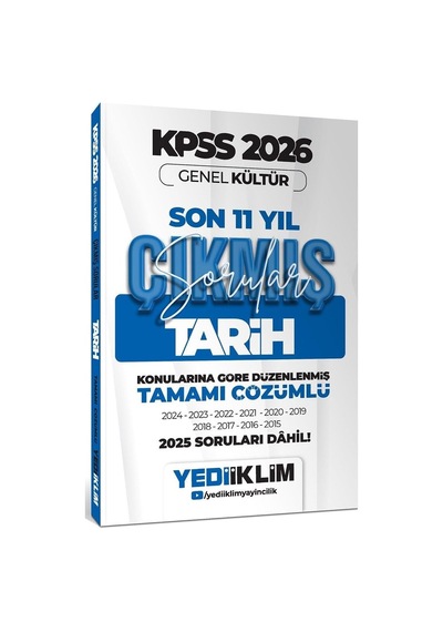 Yediiklim 2026 Kpss Kültür Tarih Konularına Göre Tamamı Çözümlü Son 11 Yıl Çıkmış Sorular Sku: Zeusstk3368102207