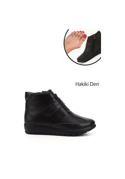 Gönderi(R) Gönderi R Siyah Fermuarlı Kemik Çıkıntısına Özel Hakiki Deri Bot Siyah