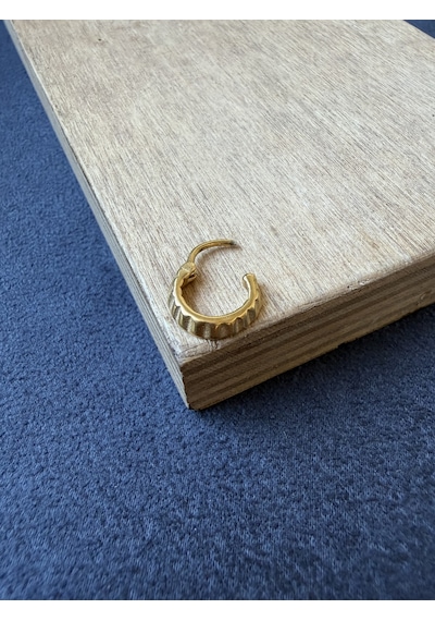 316 L Cerrahi Çelik Otantik Desenli Model Halka Piercing Açık Sarı