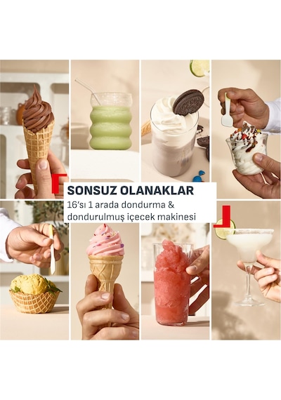 Tefal Freezi 16 sı 1 Arada 200 W Dondurma Ve Donmuş İçecek Makinesi