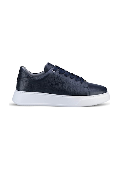 Hatemoğlu Erkek Lacivert Deri Esnek Taban Bağcıklı Casual Ayakkabı Sneaker Lacivert