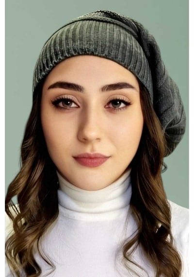 Tezzgelsin Kadın Kışlık Triko Örgü Bere Ve Boyunluk Füme