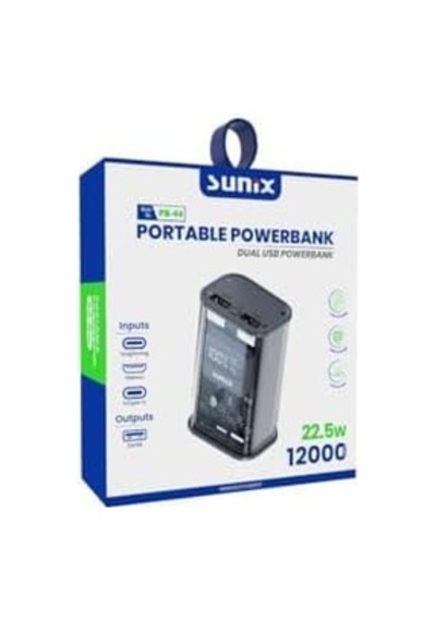 12000 Mah 22.5w Dual Usb Led Göstergeli Powerbank Gri Pb-44 Diğer