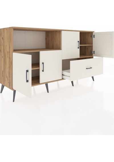 Hyperion Konsol 4 Raflı Tek Çekmeceli 4 Kapaklı 176x44x99 Çam-ayt Çam-aytaşı Hyperion Konsol 4 Raflı Tek Çekmeceli 4 Kapaklı 176x44x99 Çam-ayt Çam-aytaşı