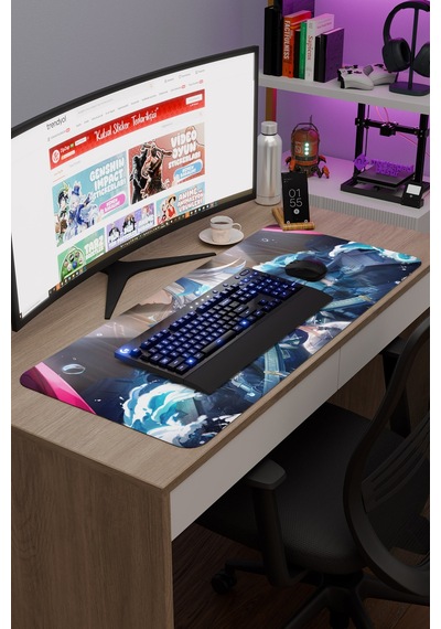 Furina Genshin Impact Anime Gacha V1 - 90x40 Xxl Gaming Mouse Pad Fare Altlığı