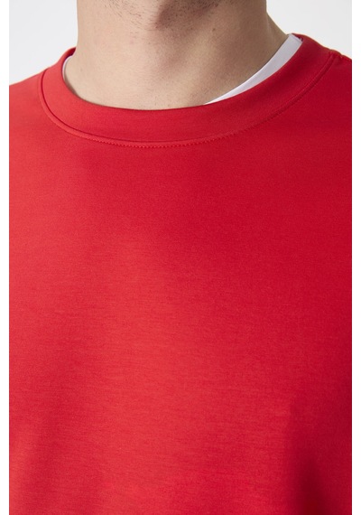 Tommy Life Kırmızı Basic O Yaka Rahat Form Erkek Sweatshirt - 88053 Kırmızı