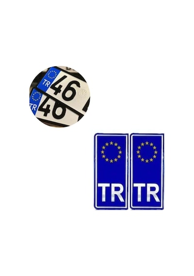 Carmind TR Avrupa Birliği Plaka için Alüminyum Sticker (2 Adet)