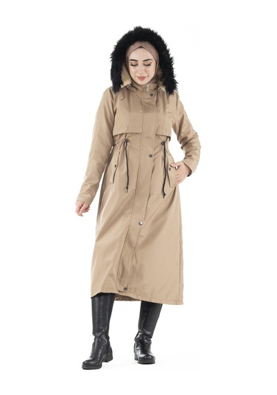 İçi Peluş Mont-vizon-2453-vizon Vizon
