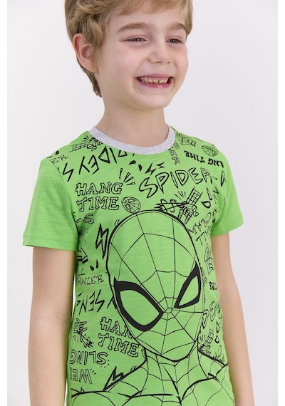 Spiderman Lisanslı Lime Yeşili Erkek Çocuk Bermuda Takım 5274-27523 Lime