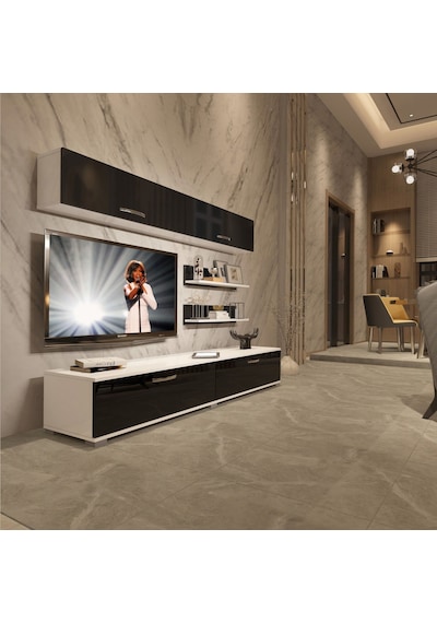 Decoraktiv Eko 5 Slm Std Tv Ünitesi Tv Sehpası Beyaz - Siyah