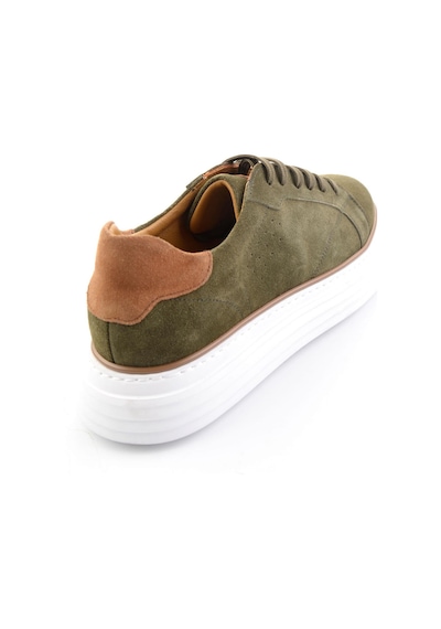 Yeşil Hakiki Deri Erkek Sneaker E01811256002 Yeşil