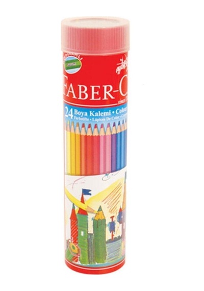 Faber 24'lü Kuru Boya Kalemi Metal Tüp Beyaz