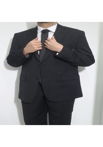 Fabrigatti Dmc Tekstil Erkek Siyah Düz Klasik Rahat Kalıp Çift Düğmeli 4 Drop Battal Takım Elbise Fabrigatti Dmc Tekstil Erkek Siyah Düz Klasik Rahat Kalıp Çift Düğmeli 4 Drop Battal Takım Elbise