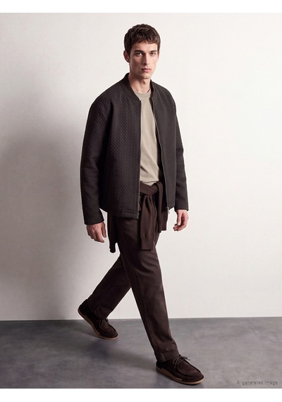 Lcw Vision Kahverengi Loose Fit Erkek Bomber Ceket